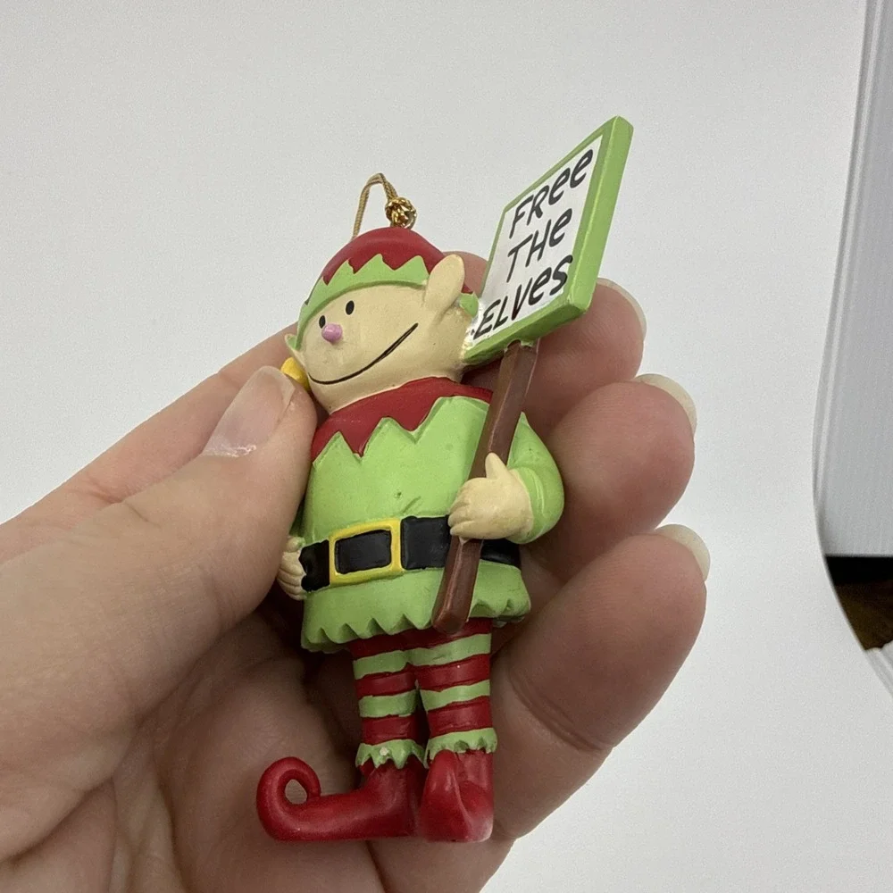 Free The Elves Vtg Christmas Ornament - Our Name Is‎ Mud Elf Activist 3